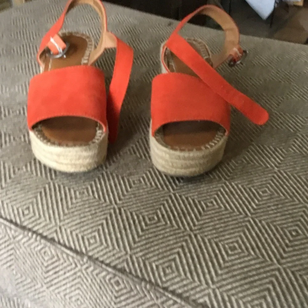 Universal Thread Orange Espadrille Wedge Slingback Sandals